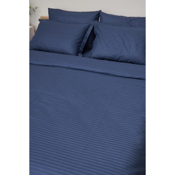 Фото - Комплект постельного белья Moon&Star King Size 220x240 Delfi Blue Satin Stripe (MS-820000490)