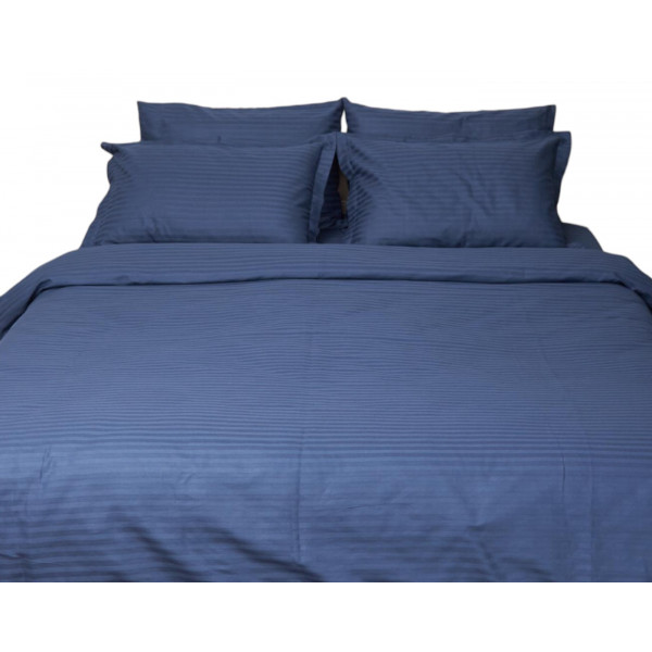 Фото - Комплект постельного белья Moon&Star 160х220х2 нав. 4х70х70 Delfi Blue Satin Stripe (MS-820000524)