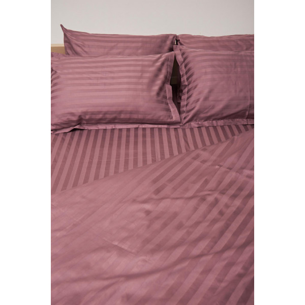 Фото - Комплект постільної білизни Moon&Star 160х220х2 нав. 4х70х70 Garnet Satin Stripe (MS-820000559)