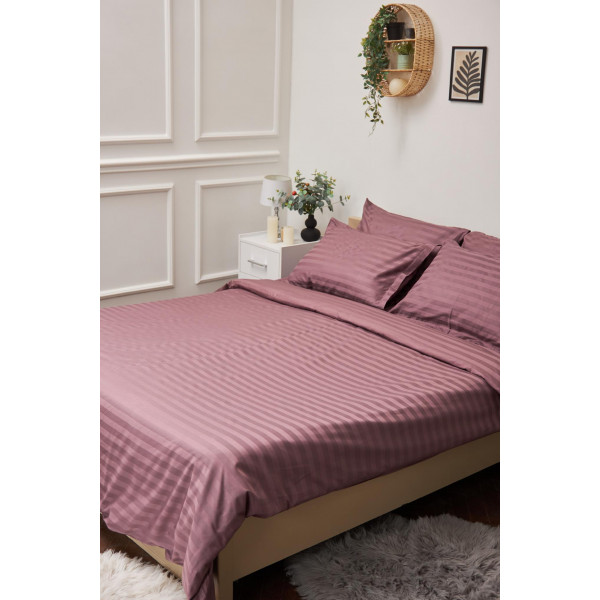 Фото - Комплект постільної білизни Moon&Star 160х220х2 нав. 4х70х70 Garnet Satin Stripe (MS-820000559)