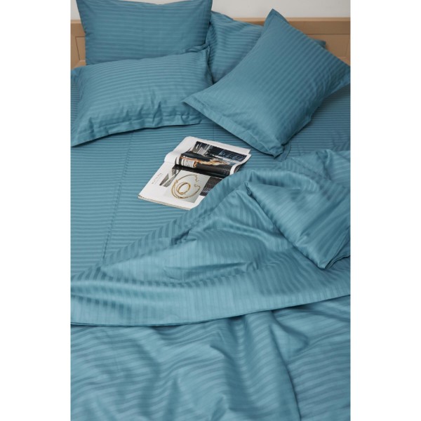 Фото - Комплект постільної білизни Moon&Star 160х220х2 нав. 2х50х70 Stripe Green Satin Stripe (MS-820000586)