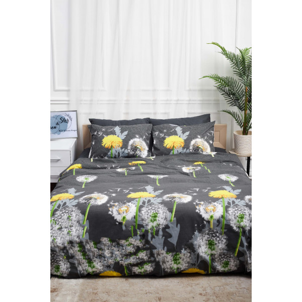 Фото - Комплект постільної білизни Moon&Star 160х220х2 нав. 4х70х70 Dandelion Black Бязь Gold Люкс (MS-820000939)