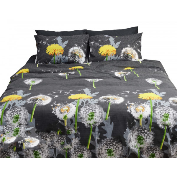 Фото - Комплект постільної білизни Moon&Star 160х220х2 нав. 4х70х70 Dandelion Black Бязь Gold Люкс (MS-820000939)