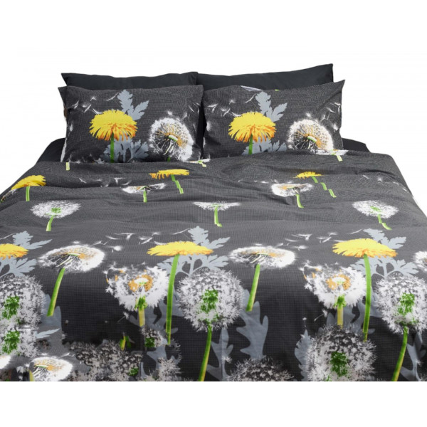 Фото - Комплект постільної білизни Moon&Star 160х220х2 нав. 2х50х70 Dandelion Black Бязь Gold Люкс (MS-820000936)