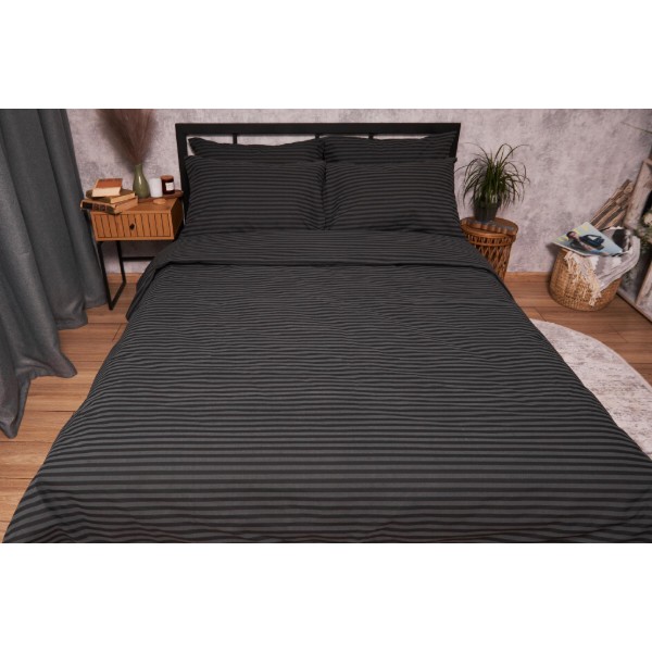 Фото - Комплект постельного белья Moon&Star 160х220х2 нав. 2х50х70 Gray Stripe Бязь Gold Люкс (MS-820001109)