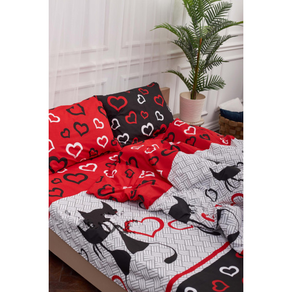 Фото - Комплект постільної білизни Moon&Star 160х220х2 нав. 2х50х70 Love Cats Бязь Gold Люкс (MS-820001179)