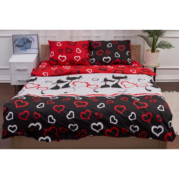 Фото - Комплект постільної білизни Moon&Star 160х220х2 нав. 2х50х70 Love Cats Бязь Gold Люкс (MS-820001179)
