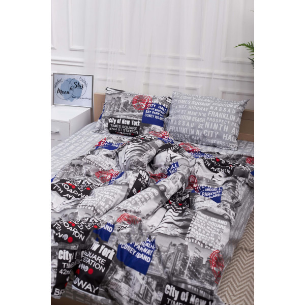 Фото - Комплект постільної білизни Moon&Star 160х220х2 нав. 2х50х70 New York Бязь Gold Люкс (MS-820001242)