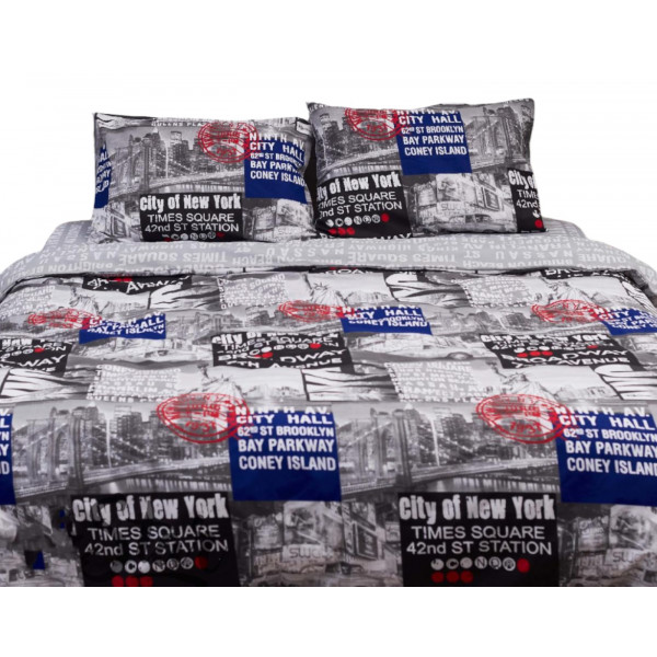 Фото - Комплект постільної білизни Moon&Star 160х220х2 нав. 2х50х70 New York Бязь Gold Люкс (MS-820001242)