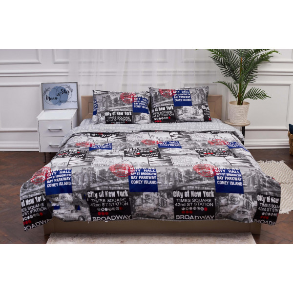 Фото - Комплект постільної білизни Moon&Star 160х220х2 нав. 2х50х70 New York Бязь Gold Люкс (MS-820001242)