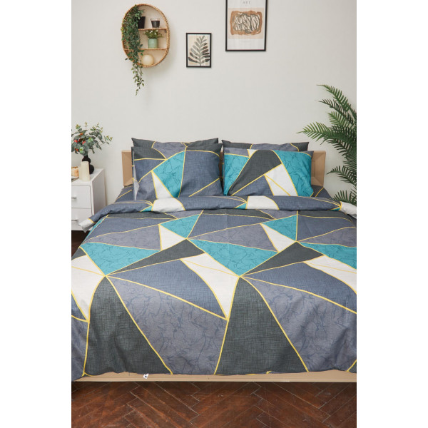 Фото - Комплект постільної білизни Moon&Star 160х220х2 нав. 2х50х70 Triangles Мікросатин Premium (MS-820001489)