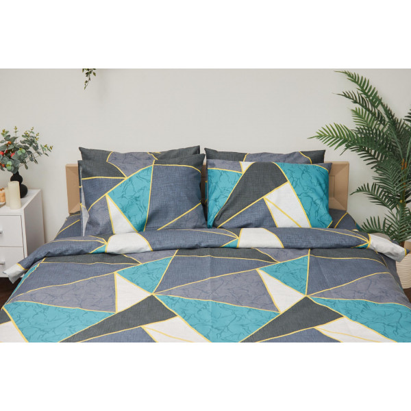 Фото - Комплект постільної білизни Moon&Star  160х220х2 нав. 4х50х70 Triangles Мікросатин Premium (MS-820001491)