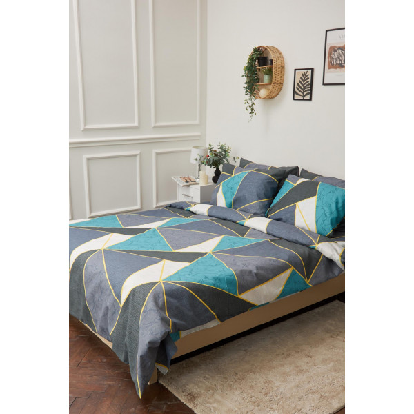 Фото - Комплект постільної білизни Moon&Star  160х220х2 нав. 4х50х70 Triangles Мікросатин Premium (MS-820001491)