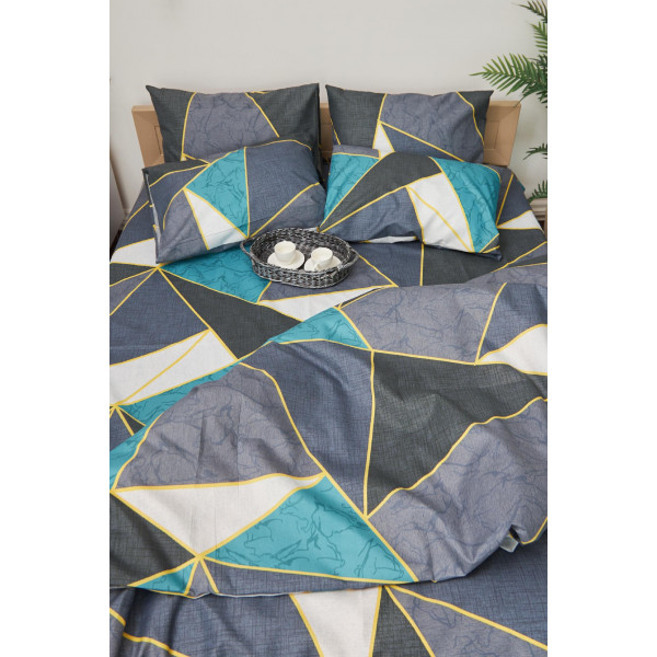 Фото - Комплект постільної білизни Moon&Star  160х220х2 нав. 4х50х70 Triangles Мікросатин Premium (MS-820001491)