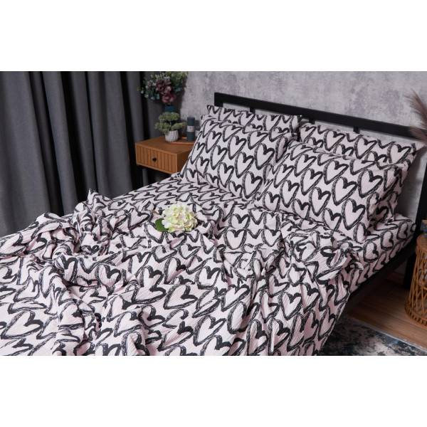 Фото - Комплект постільної білизни Moon&Star Жатка Pink Love 175х210 (MS-820001919)