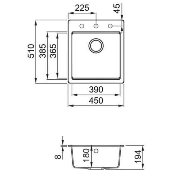 Фото - Мойка кухонная Elleci TIME 102 on top nero 40