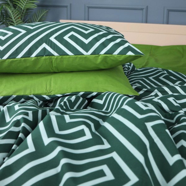 Фото - Комплект постільної білизни MirSon King Size 220х240 см Ranforce Elite 17-0632 Diamond Emerald Ранфорс (2200008466350)
