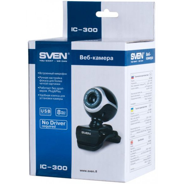 Фото - Веб-камера для компьютера Sven IC-300 Web black-silver