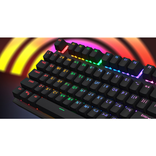 Фото - Клавіатура дротова ігрова Hator Icefall Mecha Rainbow Black (HTK104UA)