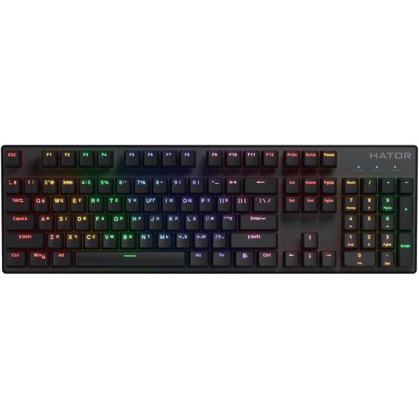Фото - Клавіатура дротова ігрова Hator Icefall Mecha Rainbow Black (HTK104UA)