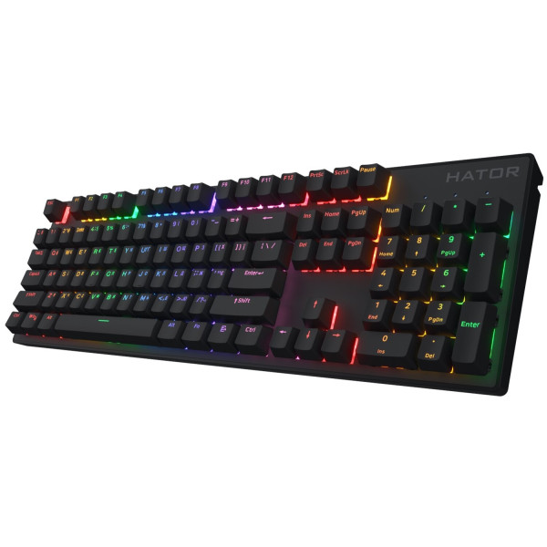 Фото - Клавіатура дротова ігрова Hator Icefall Mecha Rainbow Black (HTK104UA)