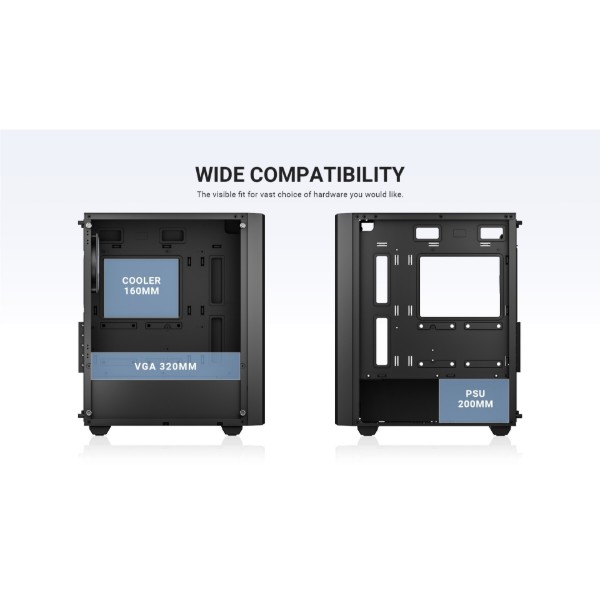 Фото - Корпус ID-Cooling Ware 300 ARGB Black