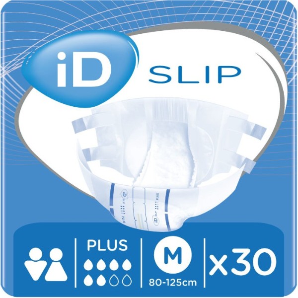 Фото - Одноразові підгузки ID Slip Plus Medium талия 80-125 см 30 шт. (5411416048176)