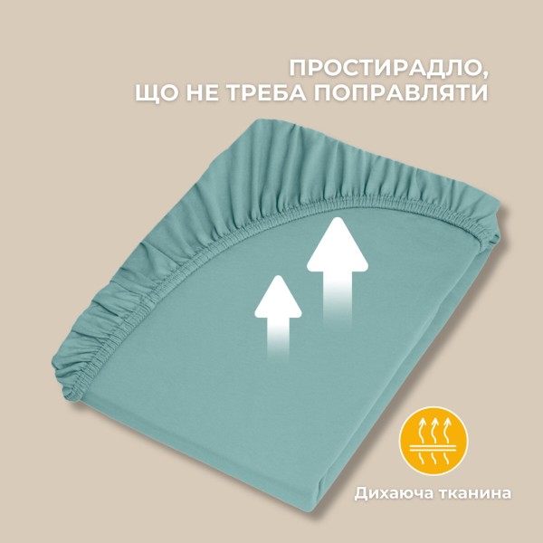 Фото - Простынь двуспальная IDEIA трикотажное 140/160х200х35 см на резинке (8-10984)