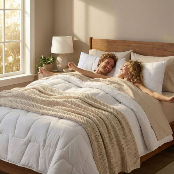 Фото - Ковдра зимова полуторна IDEIA Premium 140х210 см Штучний пух (8-32470)