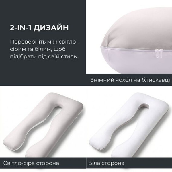 Фото - Подушка для будущих мам IDEIA П-образная 140х75х20 см +нав. на молнии (8-33722*001)