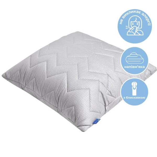 Фото - Подушка стандартная IDEIA NORDIC COMFORT+ 70х70 см чехол с стежкой и молнией антиаллергенное волокно (8-34695*002)