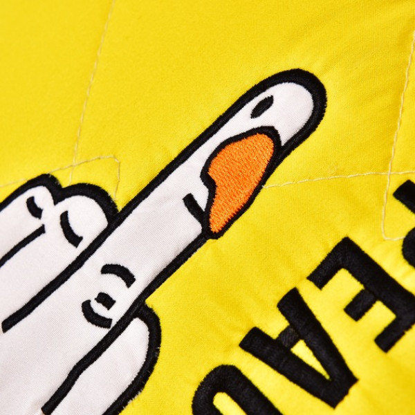 Фото - Подушка декоративна IDEIA 40х40 PEACE... DUCK бойовий гус з вишивкою антиалергенна (8-35750*001)