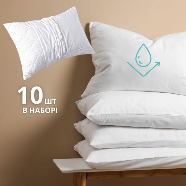 Фото - Наволочка IDEIA набор 10 шт. гостиничная Аква Стоп 50х70 см непромокаемая трикотажная махровая (8-35765)