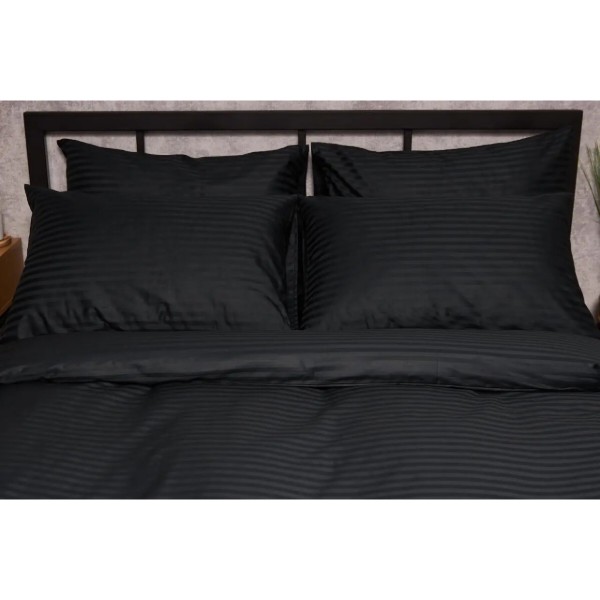 Фото - Комплект постільної білизни Moon&Star Satin Stripe «Midnight Luxe» 200х220 см нав. 2х50х70 (MS-820005261)