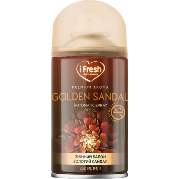 Фото - Сменный балон к освежителю воздуха iFresh premium aroma golden sandal 250 мл (4820268100160) Фото - Сменный балон к освежителю воздуха iFresh premium aroma golden sandal 250 мл (4820268100160)