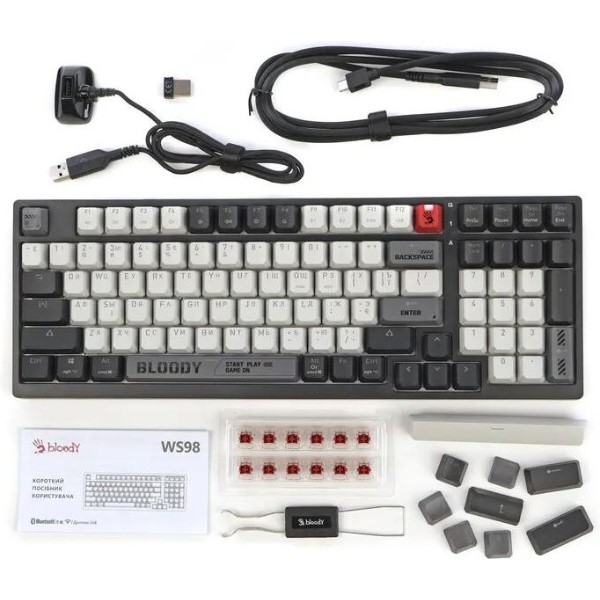 Фото - Клавиатура беспроводная игровая Bloody WS98 (Bloody Grey)