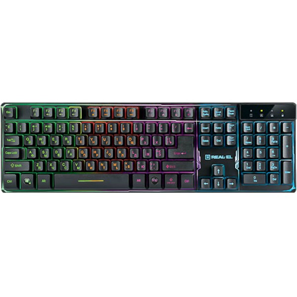 Фото - Клавиатура проводная игровая REAL-EL 8700 Gaming Backlit Black Фото - Клавиатура проводная игровая REAL-EL 8700 Gaming Backlit Black