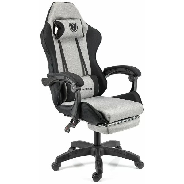 Фото - Кресло для геймеров Holmer GCH-03 Size L Fabric Gray/Black Nylon+Footrest