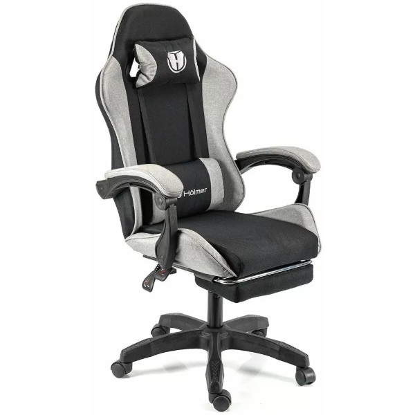 Фото - Кресло для геймеров Holmer GCH-04 Size L Fabric Black/Grey Nylon+Footrest