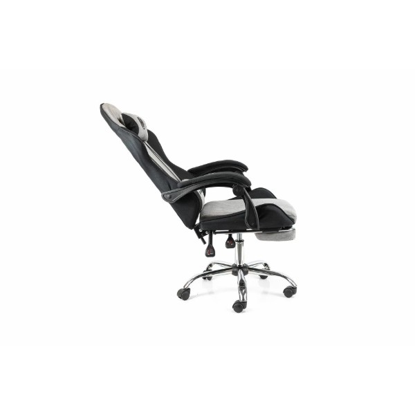 Фото - Кресло для геймеров Holmer GCH-05 Size L Fabric Gray/Black Metall+Footrest
