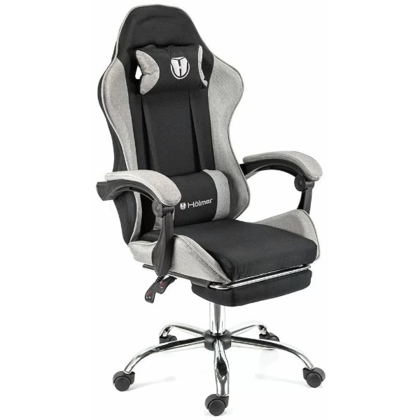 Фото - Кресло для геймеров Holmer GCH-06 Size L Fabric Black/Grey Metall+Footrest