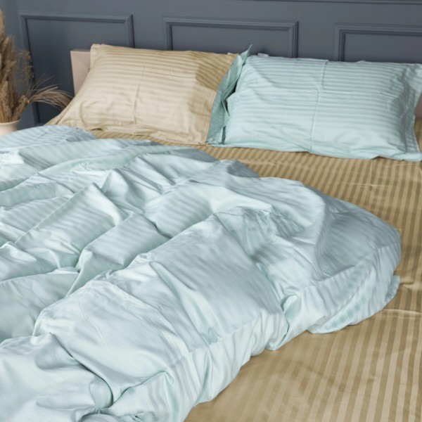 Фото - Комплект постільної білизни MirSon Royal Soft Stripe 30-0013 + 30-0002 Sensuous 200x220 (2200008075552)