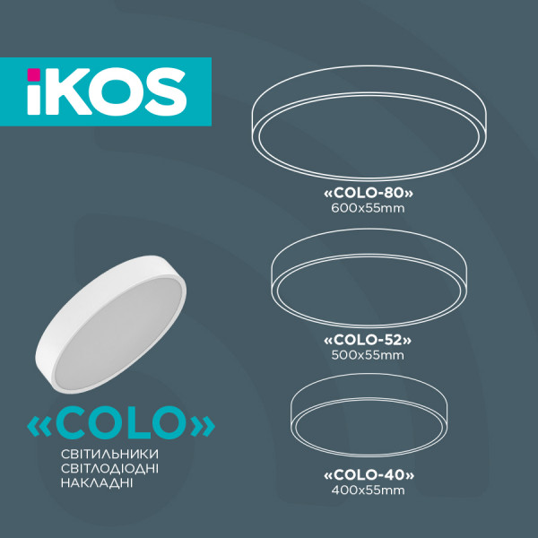 Фото - Світлодіодний світильник Ikos Colo 40W 2800-6500К IP20 (0002-BLG)
