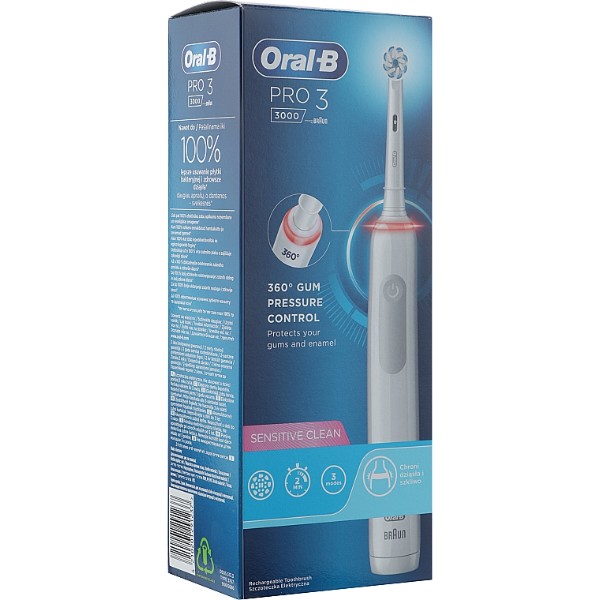 Фото - Зубна щітка електрична Oral-B Braun Pro 3000 D505.513.3 Sens Clean типу 3772 White