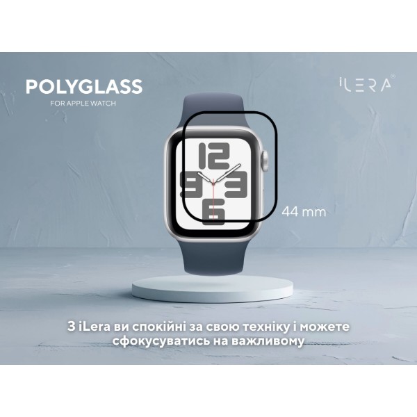 Фото - Защитное стекло для смарт-часов ILera Apple Watch PolyGlass 44 мм Black (iLAWPG02)