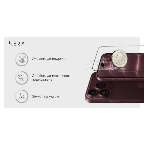 Фото - Защитное стекло для смартфона ILera DeLuxe Original Glass 2.0 for iPhone 18 Pro (iLFLDL18Pr)