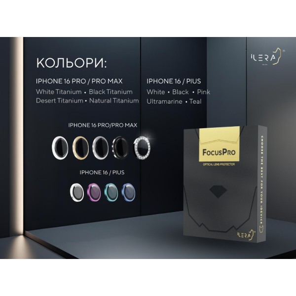 Фото - Защитное стекло для смартфона ILera FocusPro Lens for camera iPhone 15 / 15 Plus Blue (iLFPBl15)