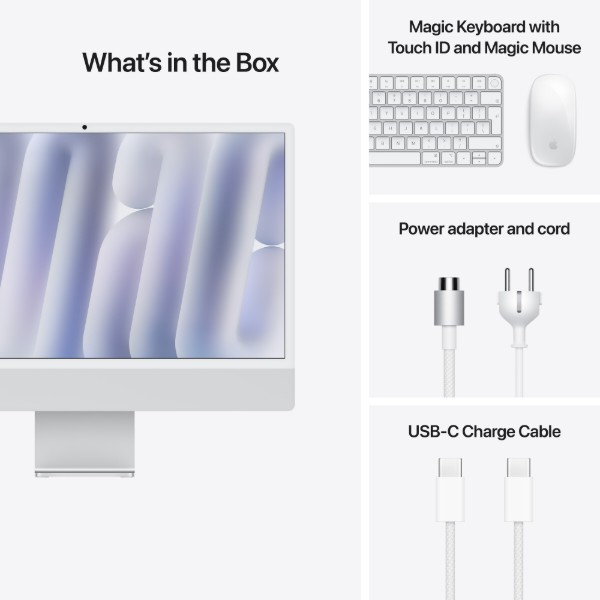 Фото - Комп'ютер-моноблок Apple iMac 24'' M4 A3137 Retina 4.5K 10-Core CPU 10-Core GPU 256GB Silver (MWUU3)