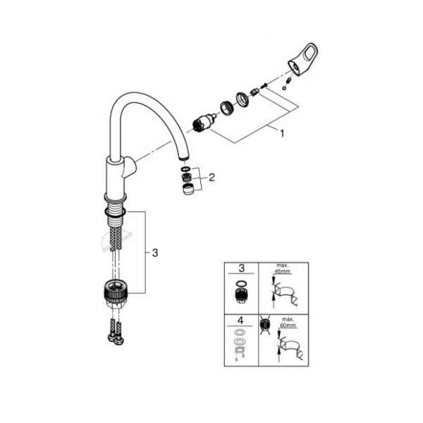 Фото - Кухонний змішувач Grohe QuickFix Start Flow (31555001)