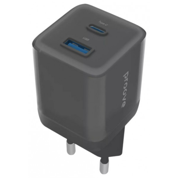 Фото - Мережевий зарядний пристрій Proove Pure GaN Plus 30W Type-C + USB black (WCPU30111201)
